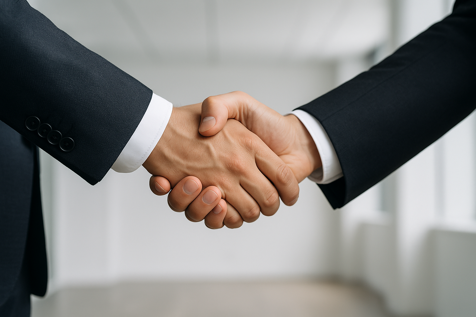 Una stretta di mano di business senza i volti